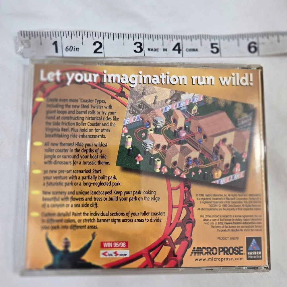 RollerCoaster Tycoon Corkscrew Follies PC Game 1999 Expansion Windows 95 98 VTG